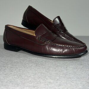 GH Bass Weejuns Logan Mens Penny Loafers Size 11 Burgundy Leather Dress Shoes